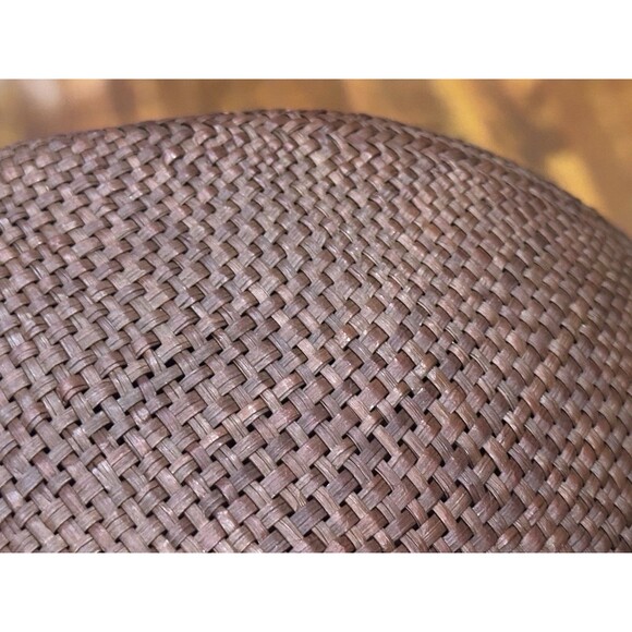 Vintage St. John Patricia Underwood Made In USA Brown Woven Straw Fedora Hat main image 6